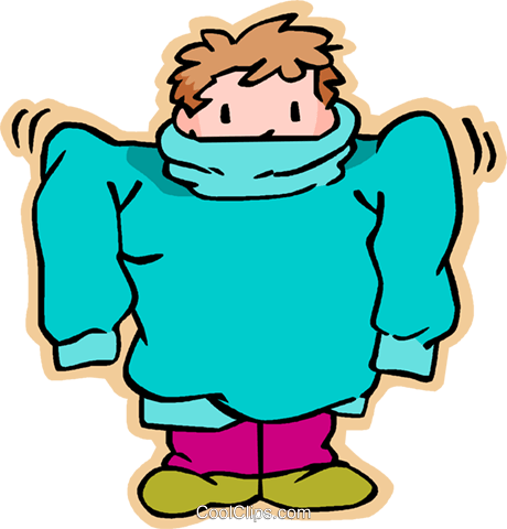 Boy With Big Sweater Royalty Free Vector Clip Art Illustration - Shirt Too Big Cartoon (460x480)