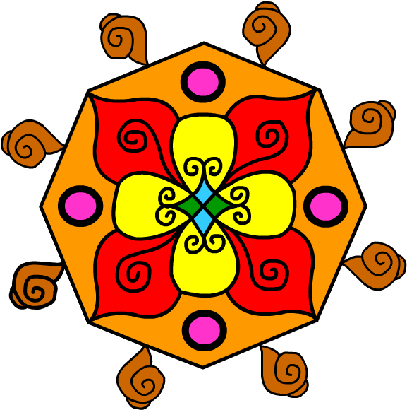 Diwali Clipart Rangoli - Clip Art (600x600)