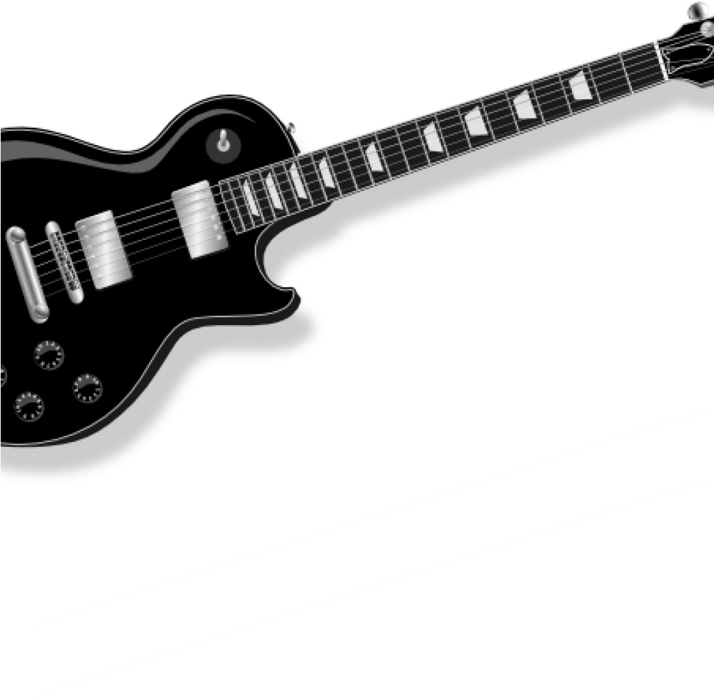Guitar Clip Art Free Black Guitar Clip Art Free Vector - Black Les Paul Guitar (1024x1024)