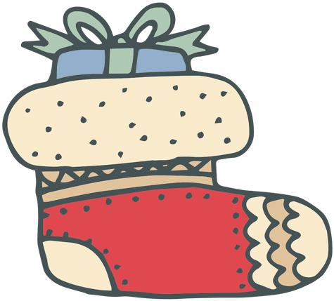 Red Christmas Stocking Gifts Hand Drawn Icon 46 Transparent - Christmas Day (512x512)