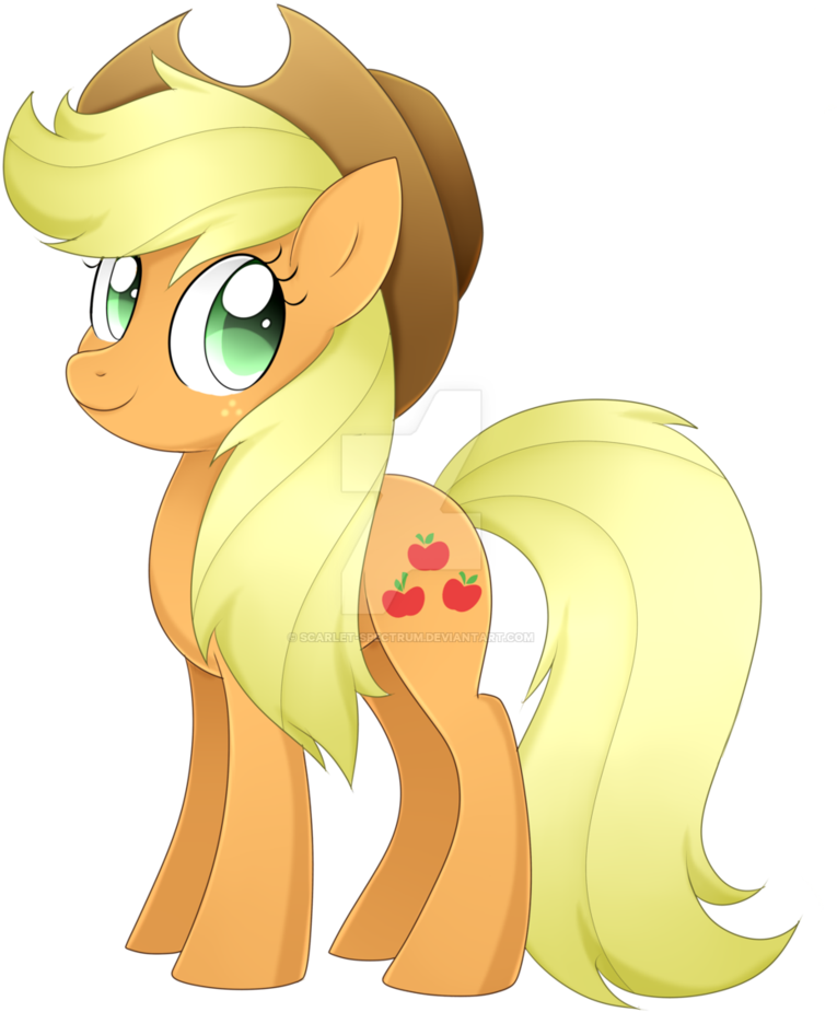 Applejack With Her Mane Down By Scarlet-spectrum - Applejack New Mane Style (840x951)