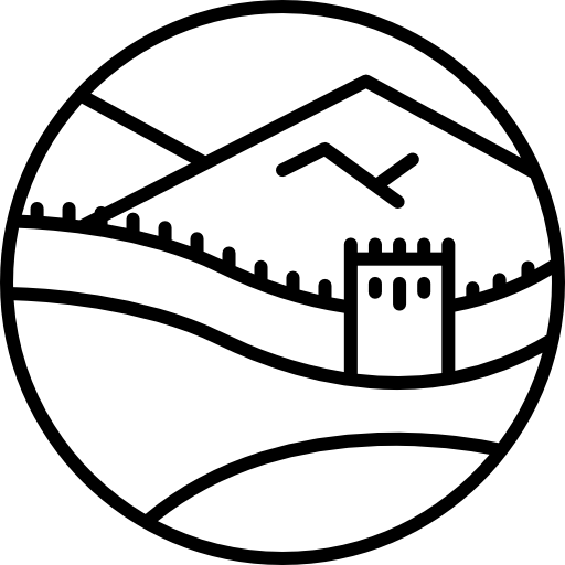 Great Wall Of China Free Icon - Line Art (512x512)