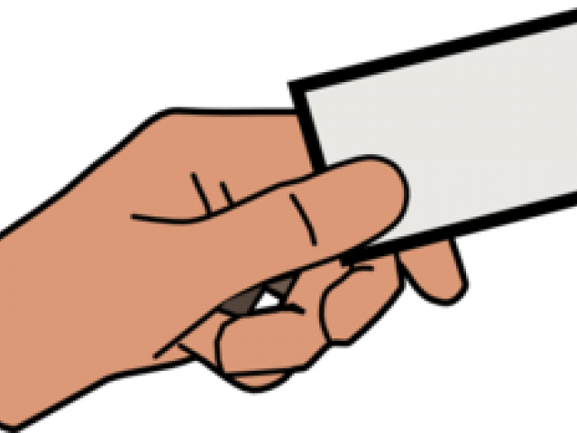 Card Clipart Drawing - Clipart Hand Holding Ticket (640x480)