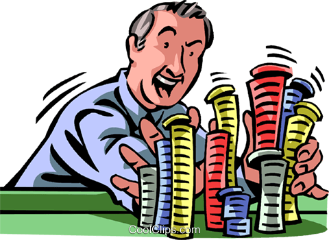 Poker And Poker Chips Royalty Free Vector Clip Art - Poker Chips Clip Art (480x350)