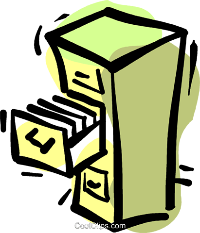 Filing Cabinet Royalty Free Vector Clip Art Illustration - Aktenschrank Clipart (411x480)