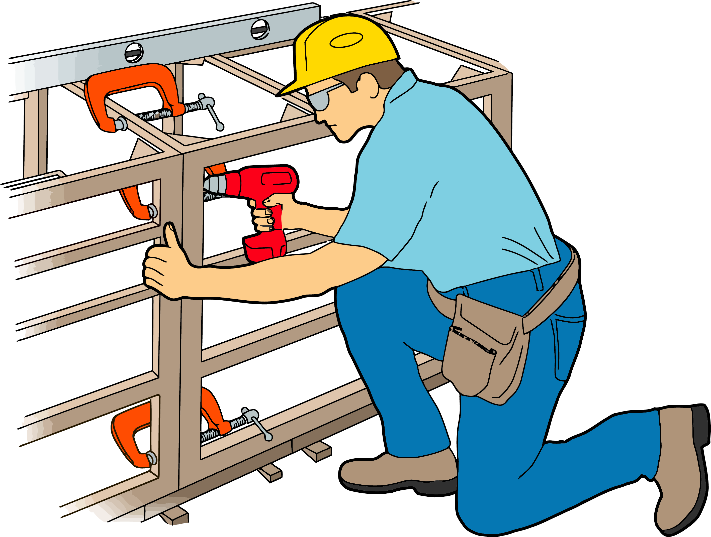 Carpenter Cabinet Work Clipart Png - Construction Worker (2836x2144)
