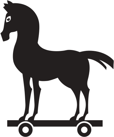 Trojan Horse Silhouette Isolated Icon - Illustration (550x550)