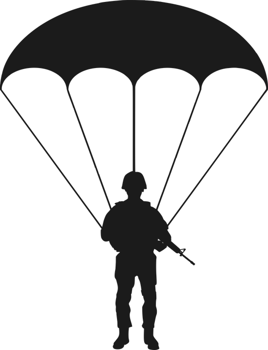 Trojan Horse Clipart 26, Buy Clip Art - Paratrooper Silhouette (552x720)