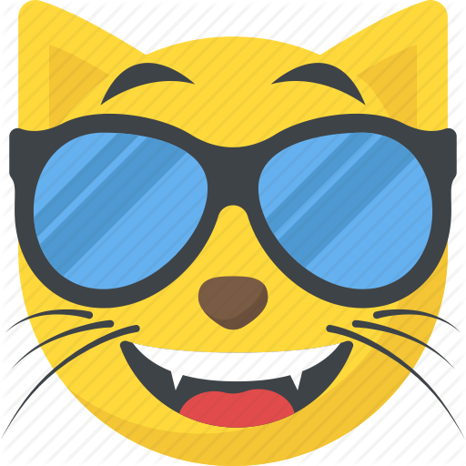 Sunglasses Emoji Clipart Hapy - Cool Cat Emoji (512x512)