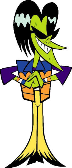 He Sports A Long, Straight, Greasy, Slick Back Hairdo, - Gang Green Powerpuff Girls (251x585)