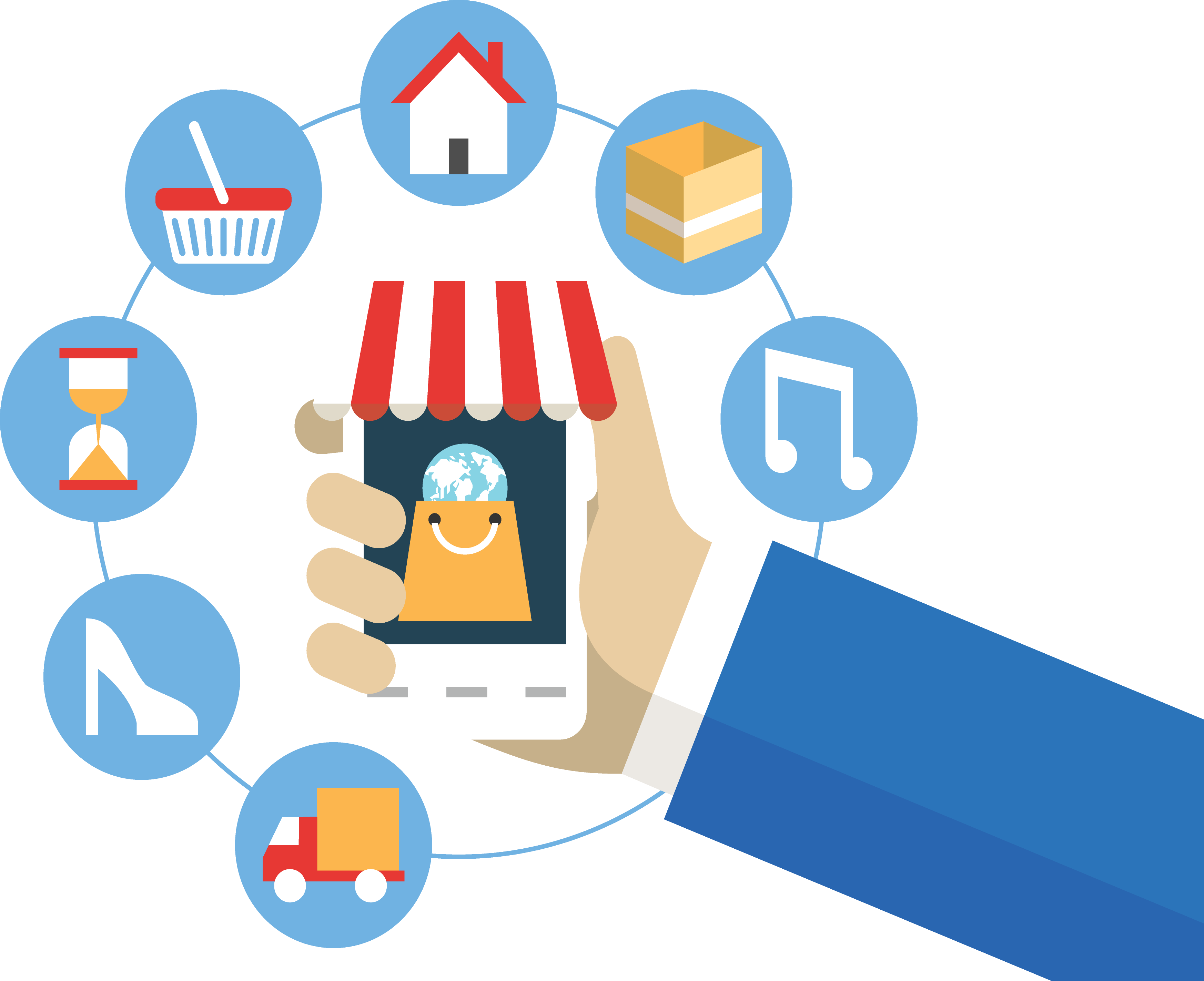 Digital Marketing E-commerce Shopping Online And Offline - Compra De Negocio Png (3493x2847)