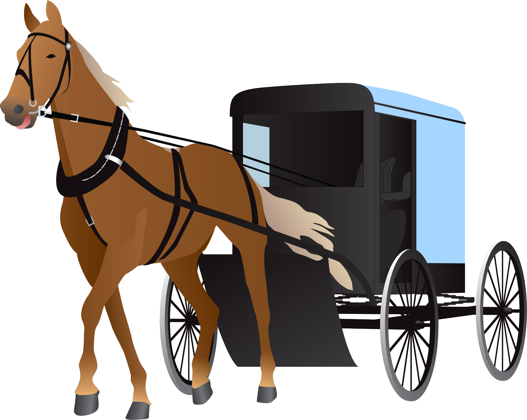 Download Image As A Png - Horse And Carriage Clipart (1776x1413)