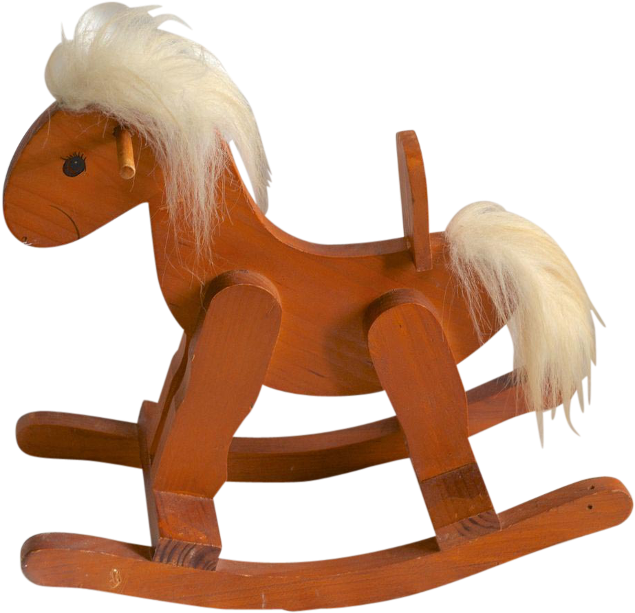 Folk Art Style Solid Wood Rocking Horse With Furry - Rocking Horse No Background (922x922)