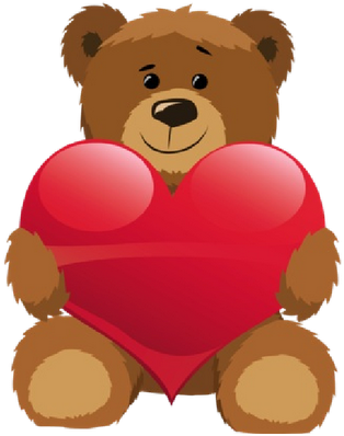 Bears With Love Hearts Cartoon Clip Art - Cartoon Teddy Bear With Heart (400x400)