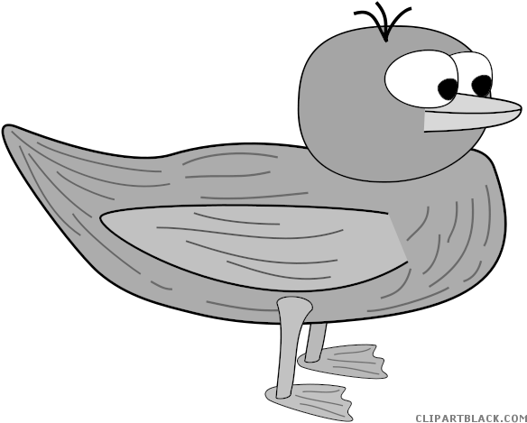 Duck Animal Free Black White Clipart Images Clipartblack - Cartoon Duck Png (600x480)
