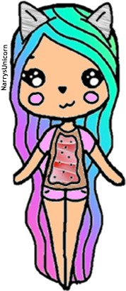 Nyan Cat Girl Instagram Chibi Png By Narrysunicorn - Chibi (329x414)