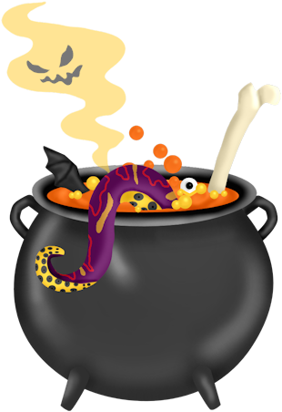 Halloween Cauldrons Clipart - Halloween Cauldron Clipart (310x452)