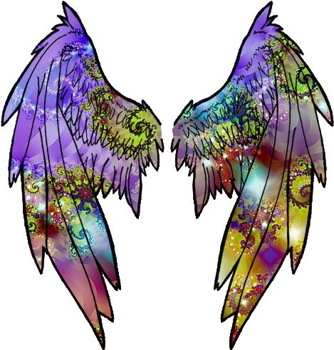 Angel Wings By Devious-archangel - Colorful Angel Wing Png (650x500)