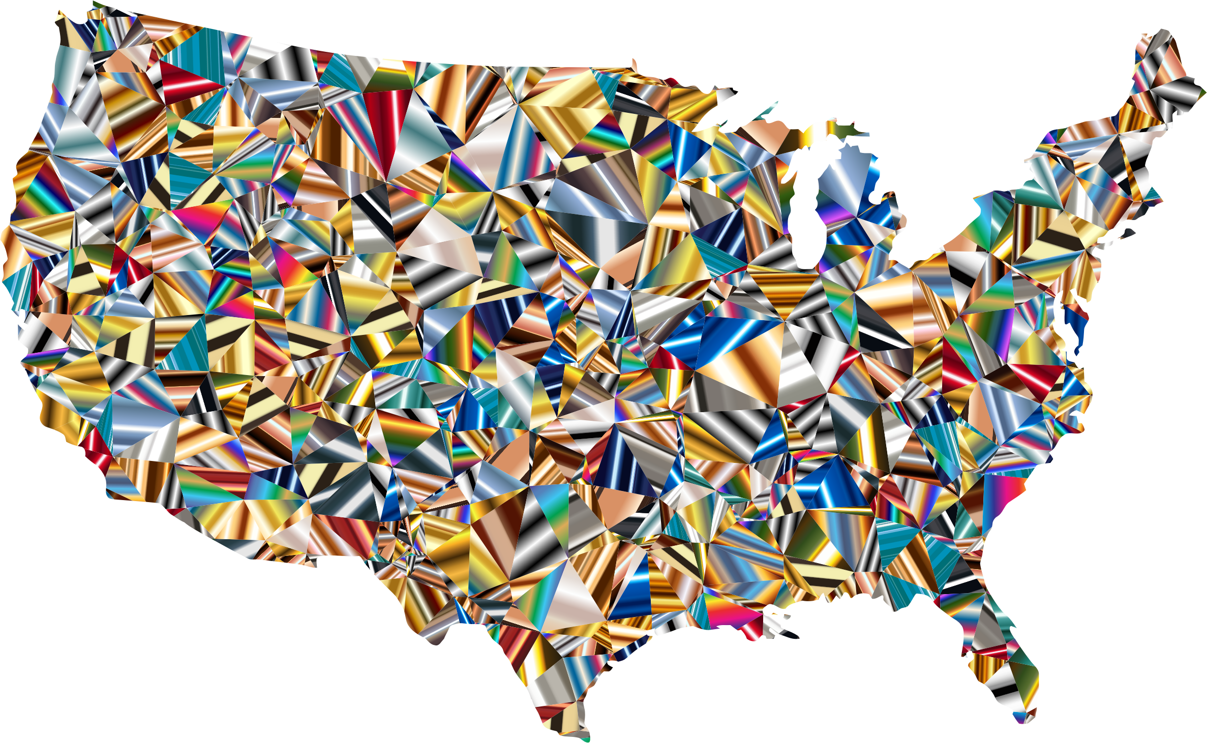 This Free Icons Png Design Of Psychedelic Low Poly - United States Map Psychedelic (2374x1462)