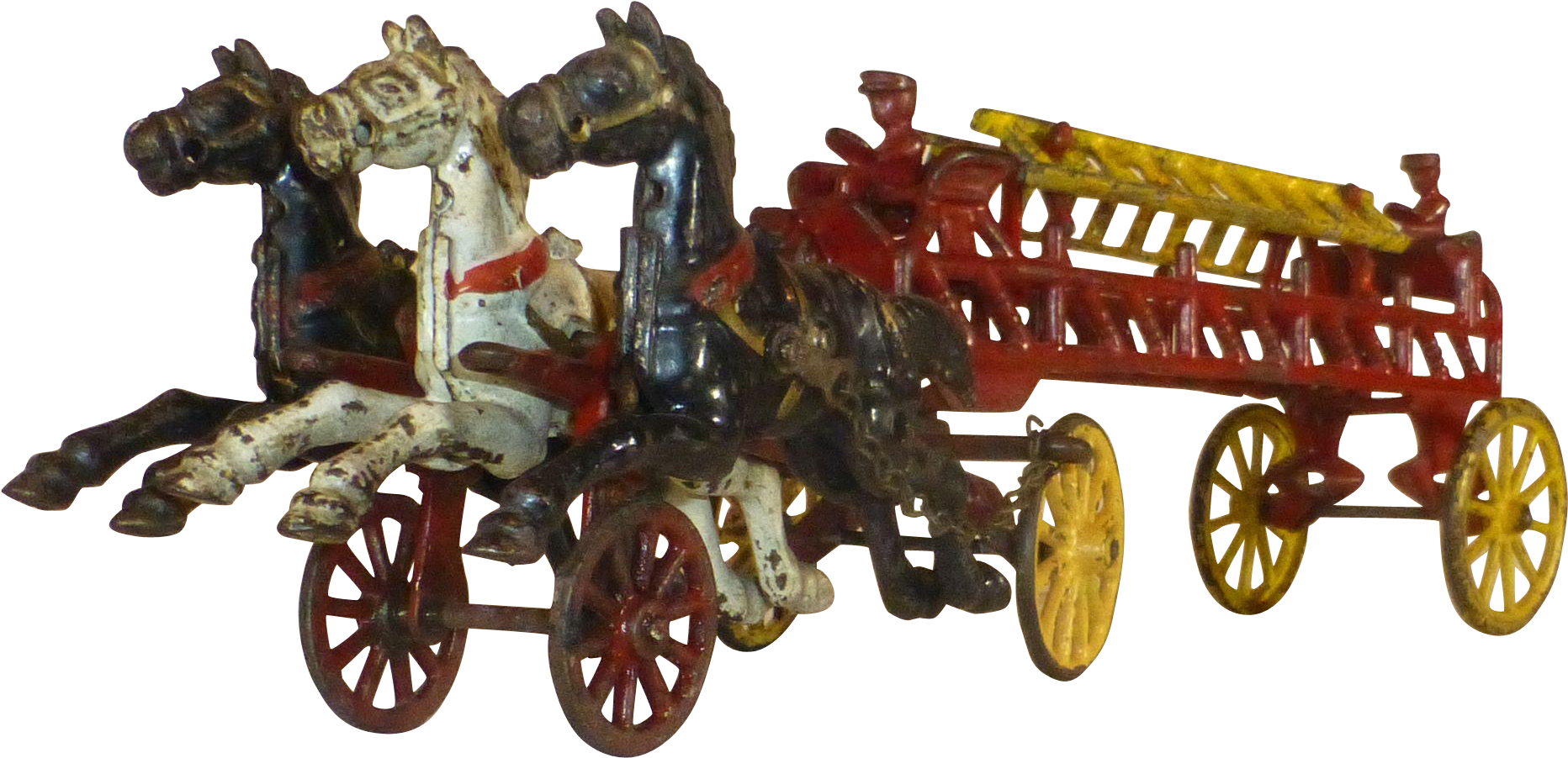Cast Iron Fire Ladder Truck / Wagon, Three Horse Team, - Wagon (1863x1863)