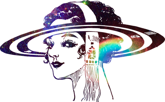 Psychedelic, Lady, Cosmos, Stars, Woman - Illustration (548x340)
