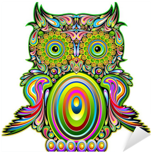 Owl Psychedelic Pop Art Design-gufo Psichedelico Decorativo - Owl Psychedelic Art Design Canvas Print - Small (400x400)