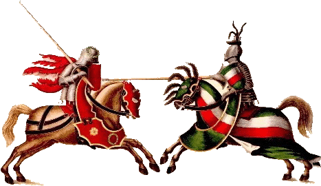 Knight Clipart Horse Gif - Knights Jousting (487x292)