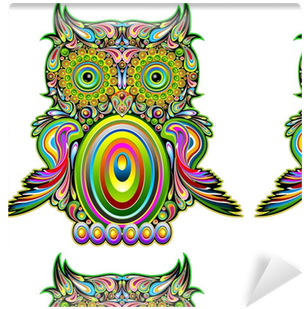 Owl Psychedelic Pop Art Design-gufo Psichedelico Decorativo - Owl Psychedelic Art Design Canvas Print - Small (400x400)