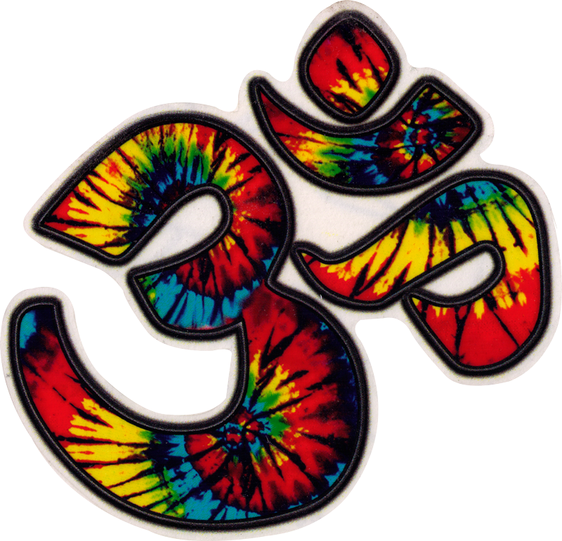 Tie Dye Ohm - Hippie Stickers Png (800x771)