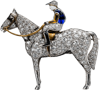 Jocky And Horse Brooch - ピン ブローチ 馬 (700x700)