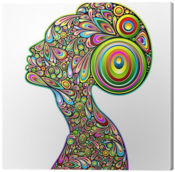 Cuadro En Lienzo Mujer-mujer Del Retrato Diseño Psychedelic - Psychedelic Drawn Women (400x400)
