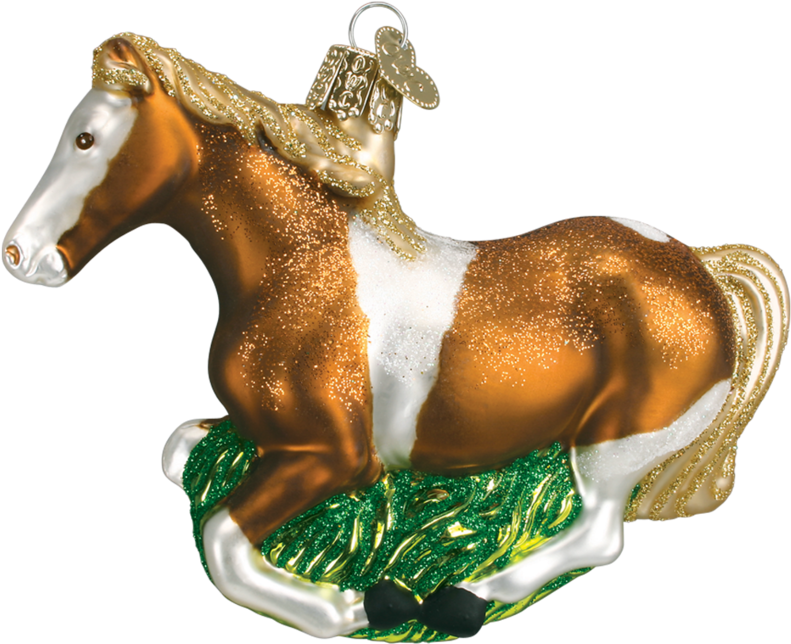 Spotted Mustang Horse Old World Christmas Ornament (950x950)