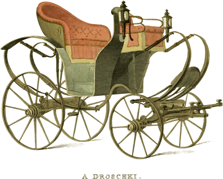 Vintage Illustration Of A Droschki Carriage Png By - Giclee Painting: A Droschki, 24x16in. (1024x774)