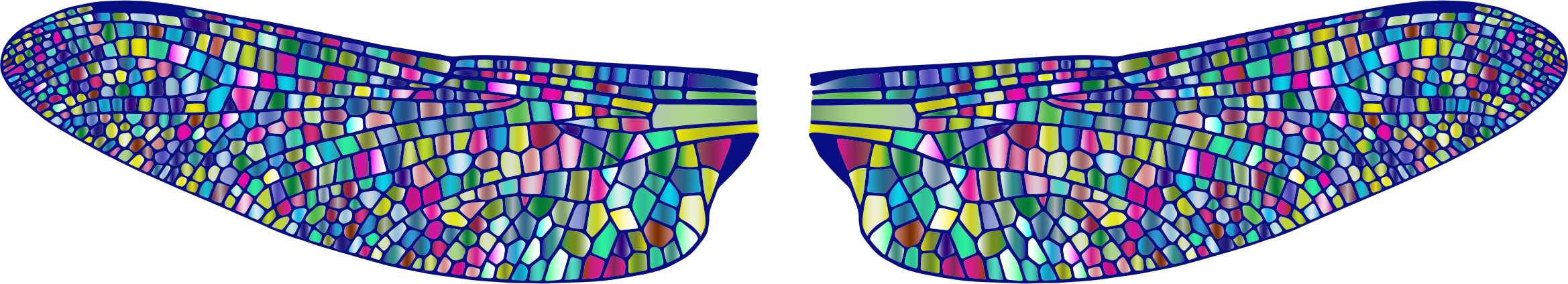 Dragonfly Clipart Psychedelic - Transparent Png Dragonfly Wings (2338x424)