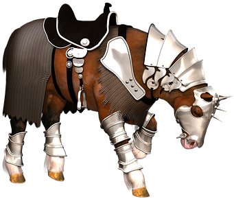 Horse Armor Medieval Brown Silver 3d Png H - Horse (382x340)
