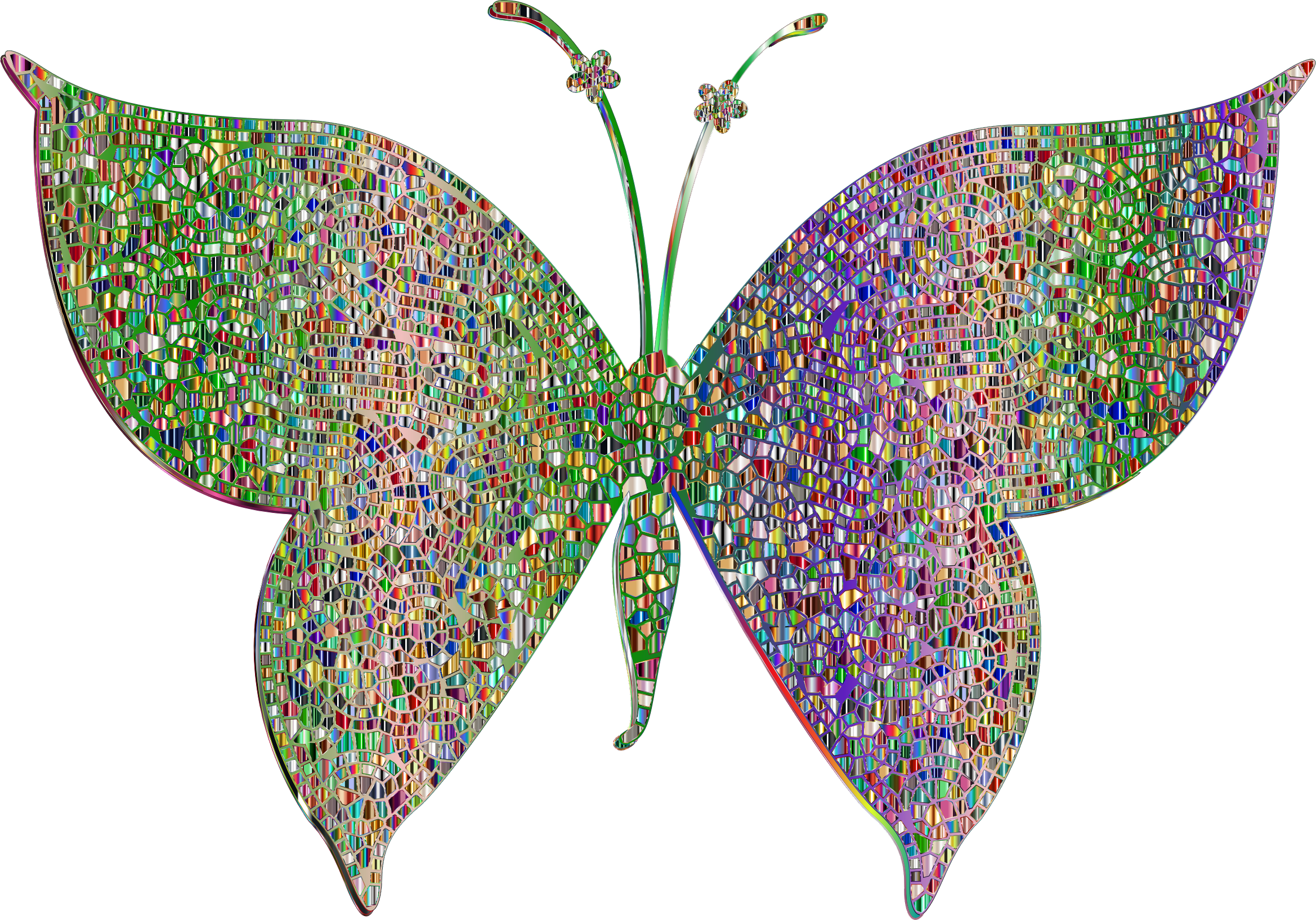 This Free Icons Png Design Of Psychedelic Tiled Butterfly - Clip Art (2338x1634)
