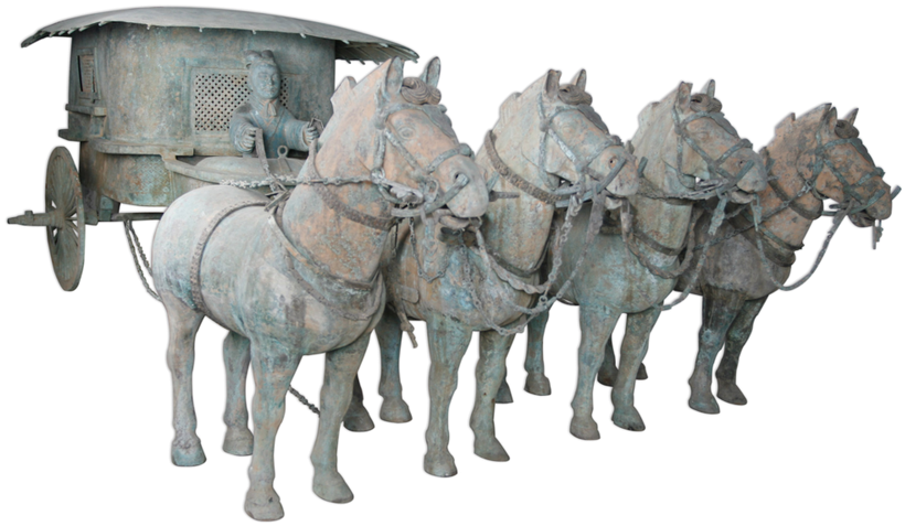 Terracotta Army Horse Qin Bronze Chariot - Qin Bronze Chariot (1067x768)