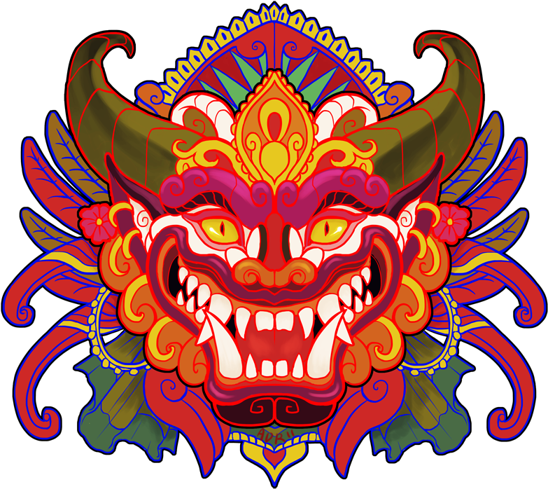Bali Mask By Adrhaze - Bali Demon (870x714)