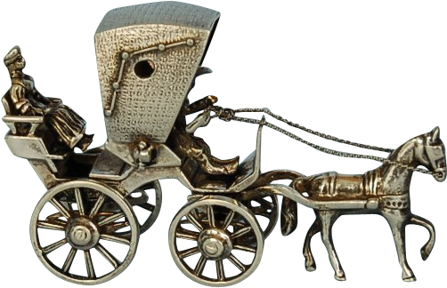 Vintage Dutch 835 Fine Silver Miniature Horse & Carriage - Chaise (501x501)