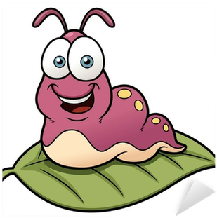 Vector Illustration Of Cartoon Worm Sticker • Pixers® - Cartoon Grub (400x400)