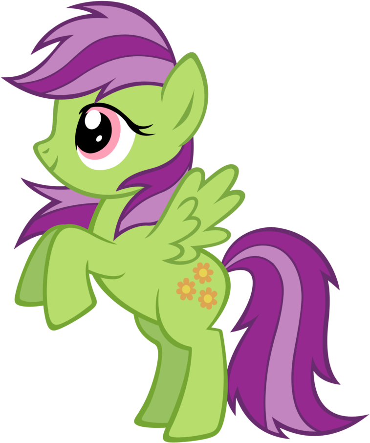 Merry May - Green My Little Pony With Flowers (836x956)