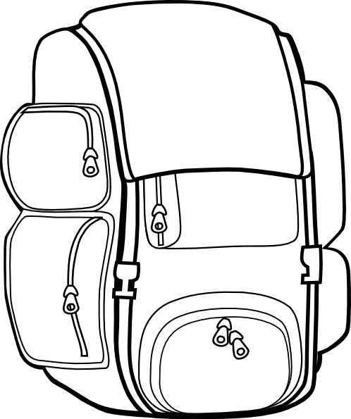 Free Hiking Backpack Clipart Image 10156, Backpack - Backpack Coloring Page (498x595)