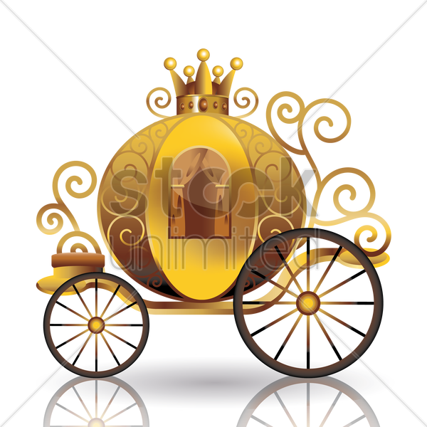 Golden Carriage Vector Graphic - Golden Carriage Vector (600x600)