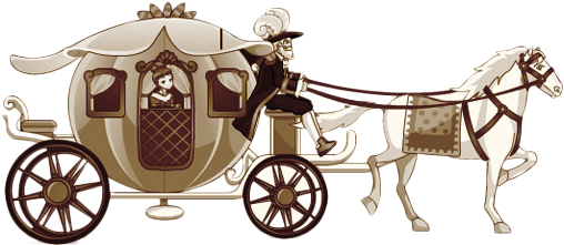 Cinderella Grimms' Fairy Tales Carriage Horse-drawn - Carriage Horse Animated Gold Png (563x563)