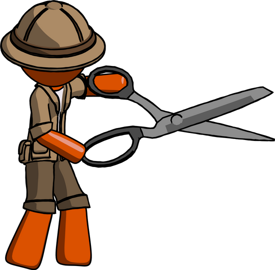 Orange Explorer Ranger Man - Cartoon (550x540)