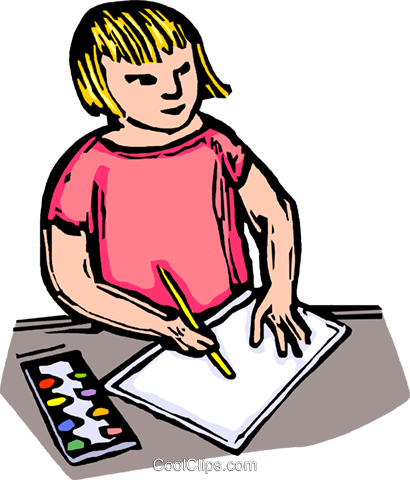 Child Drawing On A Piece Of Paper Royalty Free Vector - Child Drawing On A Piece Of Paper Royalty Free Vector (410x480)