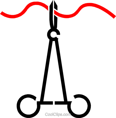 Scissors And Suture Royalty Free Vector Clip Art Illustration - Scissors And Suture Royalty Free Vector Clip Art Illustration (472x480)