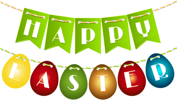 Happy Easter Egg Streamer Png Clip Art Image - Happy Easter Eggs Clip Art (850x478)