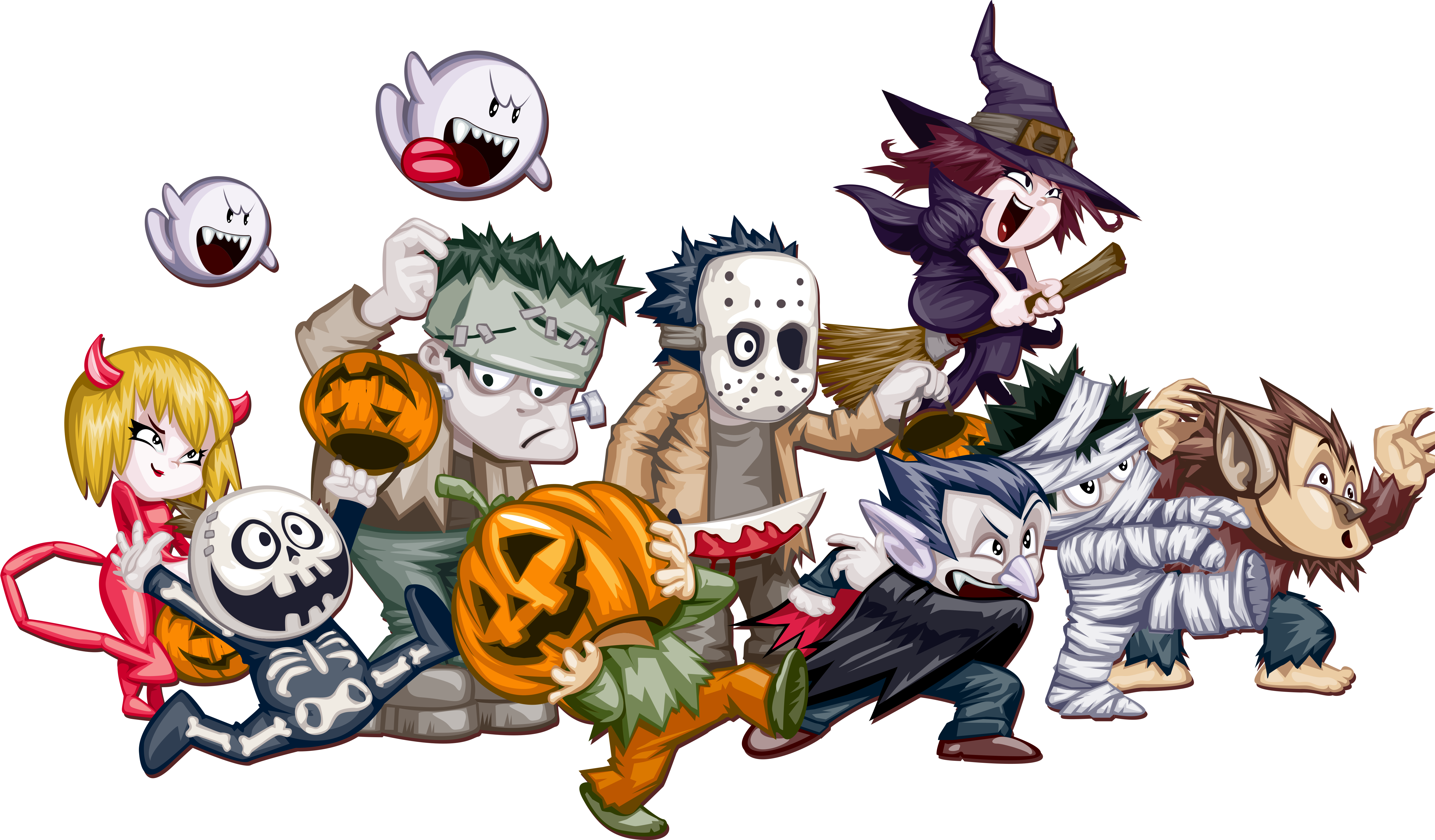 Halloween Ghost Cartoon Festival - Happy Halloween King Duvet (5650x4976)