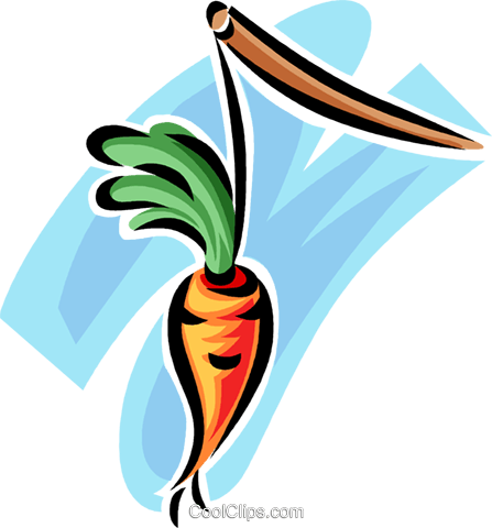 Zanahoria Colgando De Un Palo Libres De Derechos Ilustraciones - Zanahoria Colgando De Un Palo Libres De Derechos Ilustraciones (447x480)